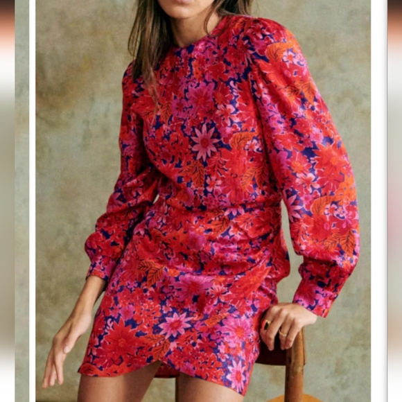 Sezane Ethell Fuchsia Floral Dress - Picture 4 of 4